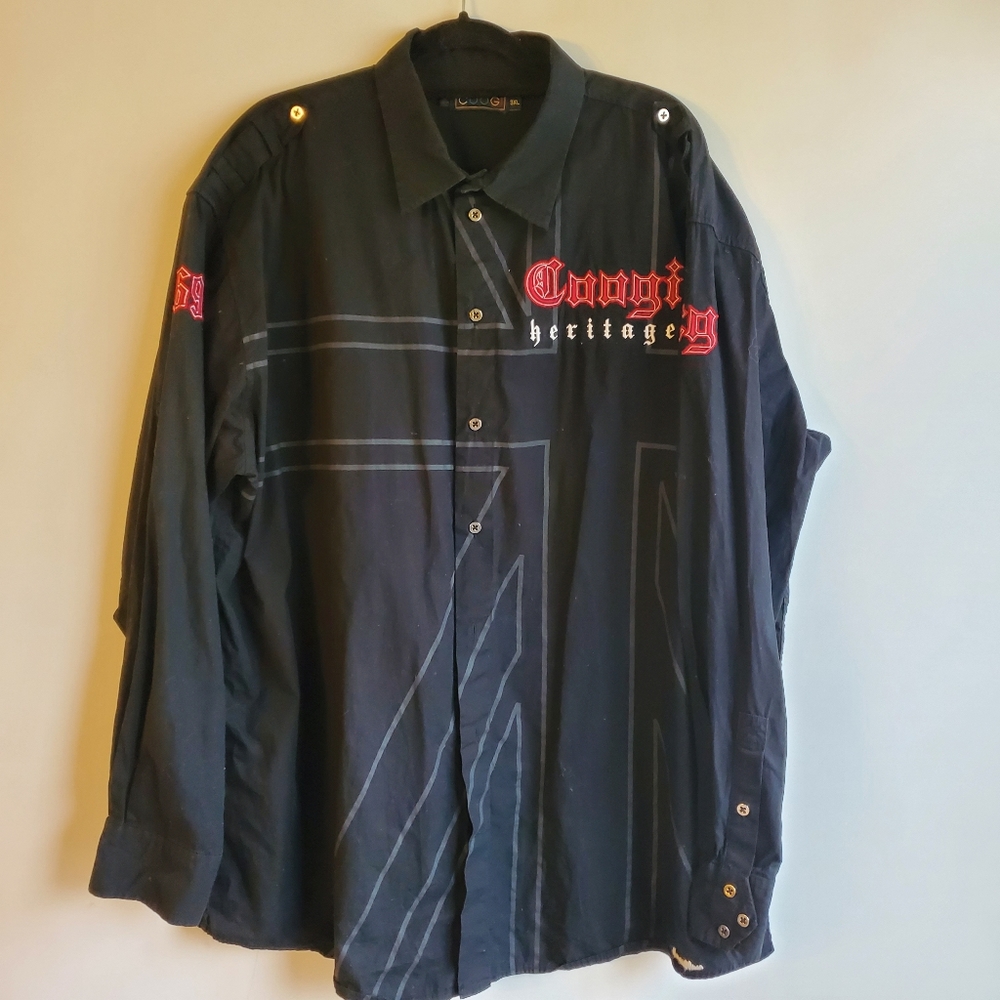 GOOGI HERITAGE LONG SLEEVE BLACK RED EMBROIDERED MEN'S SIZE 3XL